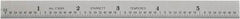 Starrett - 6" Long, 1/64, 1/32, 1/16" Graduation, Flexible Steel Rule - 9R Graduation Style, 1/2" Wide, Silver, Satin Chrome Finish - Exact Tool & Supply