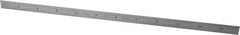 Starrett - 11-3/4" Long, 1/50, 1/10" and 0.5, 1mm Graduation, Flexible Steel Rule - Decimal/Metric Graduation Style, 1/2" Wide, Silver, Satin Chrome Finish - Exact Tool & Supply