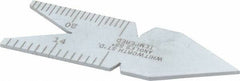 Starrett - 55° Angle, Satin Chrome Coated Steel Center Gage - 1/32 to 1/14 Inch Graduation - Exact Tool & Supply