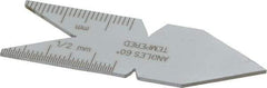 Starrett - 60° Angle, Satin Chrome Coated Steel Center Gage - 1mm Graduation - Exact Tool & Supply