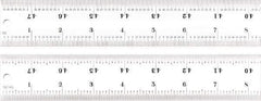 Starrett - 48" Long, 1/100, 1/64, 1/50, 1/32" Graduation, Rigid Spring Steel Rule - 16R Graduation Style, 1-1/2" Wide, Silver, Satin Chrome Finish - Exact Tool & Supply