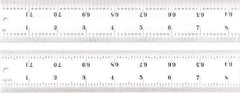 Starrett - 72" Long, 1/100, 1/64, 1/50, 1/32" Graduation, Rigid Spring Steel Rule - 16R Graduation Style, 1-1/2" Wide, Silver, Satin Chrome Finish - Exact Tool & Supply