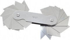Starrett - 18 Piece Spring Steel Angle Gage Set - 2 to 45° Primary Angle - Exact Tool & Supply