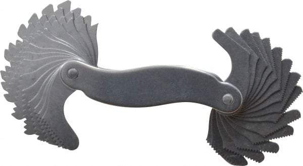 Starrett - 30 Leaf, 6 to 60 TPI Range, Steel Screw Pitch Gage - 60° Thread Angle - Exact Tool & Supply