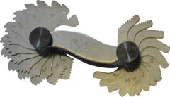 Starrett - 28 Leaf, 4 to 80 TPI Range, Steel Screw Pitch Gage - 60° Thread Angle - Exact Tool & Supply