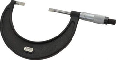 Starrett - 2" to 3" Mechanical Satin Chrome Coated Blade Micrometer - 0.001" Graduation, 1/32" Blade Thickness, Speeder Thimble - Exact Tool & Supply