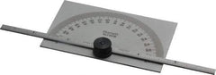 Starrett - 0 to 6 Inch Rule Measurement Range, 0 to 180° Angle Measurement Range, Rectangle Head Protractor and Depth Gage - Accurate up to 5 Min, 1° Angle Graduation, 1/64 Inch Rule Graduation - Exact Tool & Supply