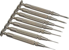 Starrett - 7 Piece Phillips & Slotted Screwdriver Set - Round Shank, Blade Sizes: Length 5/8, Bit Sizes: Philips #0 - Exact Tool & Supply