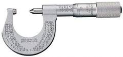 Starrett - 1 to 2" Range, Mechanical Screw Thread Micrometer - Plain Thimble, 0.001" Graduation, 0.004mm Accuracy - Exact Tool & Supply