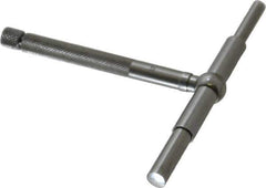 Starrett - 2-1/8 to 3-1/2 Inch, 3 Inch Overall Length, Telescoping Gage - 2-3/8 Inch Long Handle, Satin Chrome Finish - Exact Tool & Supply