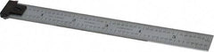 Starrett - 6" Long, 1/64, 1/32, 1/16, 1/8" Graduation, Rigid Spring Steel Rule - 4R Graduation Style, 3/4" Wide, Silver, Satin Chrome Finish - Exact Tool & Supply