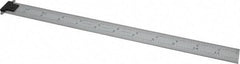 Starrett - 12" Long, 1/64, 1/32, 1/16, 1/8" Graduation, Rigid Spring Steel Rule - 4R Graduation Style, 1" Wide, Silver, Satin Chrome Finish - Exact Tool & Supply