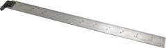 Starrett - 12" Long, 1/64, 1/32, 1/16, 1/8" Graduation, Rigid Spring Steel Rule - 4R Graduation Style, 1" Wide, Silver - Exact Tool & Supply