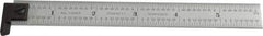 Starrett - 6" Long, 1/64, 1/32, 1/16, 1/8" Graduation, Rigid Spring Steel Rule - 4R Graduation Style, 3/4" Wide, Silver, Satin Chrome Finish - Exact Tool & Supply