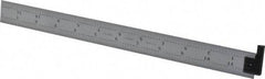 Starrett - 12" Long, 1/64, 1/32, 1/16, 1/8" Graduation, Rigid Spring Steel Rule - 4R Graduation Style, 1" Wide, Silver, Satin Chrome Finish - Exact Tool & Supply