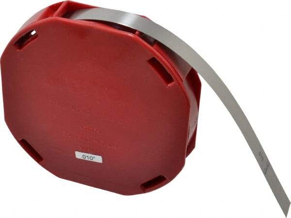 Starrett - 0.01 Inch Thick x 7.62 m Long x 1/2 Inch Wide, Feeler Stock Roll - Tempered Steel - Exact Tool & Supply