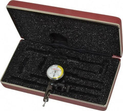 Starrett - 3 Piece, 0" to 0.03" Measuring Range, 15/16" Dial Diam, 0-15-0 Dial Reading, White & Yellow Dial Test Indicator Kit - 5/32" Contact Point Length, 3mm Ball Diam, 0.0005" Dial Graduation - Exact Tool & Supply