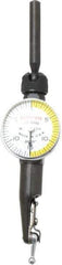 Starrett - 3 Piece, 0" to 0.03" Measuring Range, 15/16" Dial Diam, 0-15-0 Dial Reading, White & Yellow Dial Test Indicator Kit - 5/32" Contact Point Length, 3mm Ball Diam, 0.0005" Dial Graduation - Exact Tool & Supply