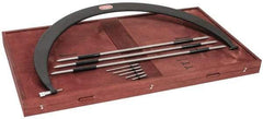 Starrett - 2 Anvil, Mechanical, 36 to 42 Inch Range, Interchangeable Anvil Micrometer - Friction Thimble, 0.001 Inch Graduation - Exact Tool & Supply