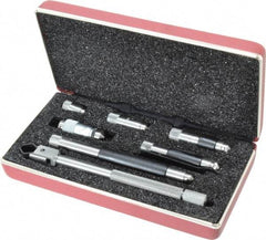 Starrett - 1-1/2 to 8 Inch Range, Satin Chrome Coated, Mechanical Inside Tubular Micrometer - 0.001 Inch Graduation, 0.0001 Inch Accuracy - Exact Tool & Supply