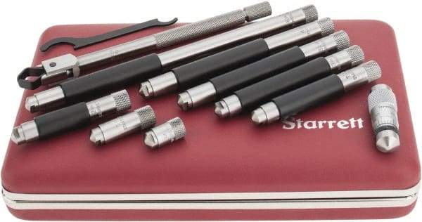 Starrett - 1-1/2 to 12 Inch Range, Satin Chrome Coated, Mechanical Inside Tubular Micrometer - 0.001 Inch Graduation, 0.0001 Inch Accuracy - Exact Tool & Supply