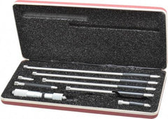 Starrett - 4 to 24 Inch Range, Satin Chrome Coated, Mechanical Inside Tubular Micrometer - 0.001 Inch Graduation, 0.0001 Inch Accuracy - Exact Tool & Supply