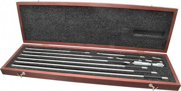 Starrett - 4 to 40 Inch Range, Satin Chrome Coated, Mechanical Inside Tubular Micrometer - 0.001 Inch Graduation, 0.0001 Inch Accuracy - Exact Tool & Supply