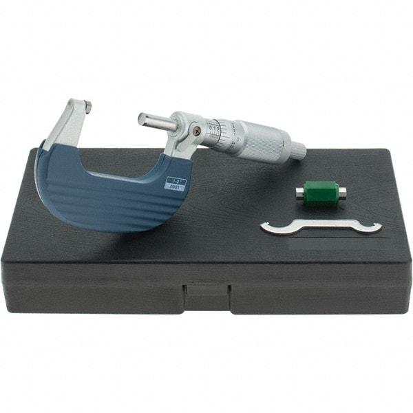 Starrett - 1 to 2" Range, 0.0001" Graduation, Mechanical Outside Micrometer - Ratchet Stop Thimble, Accurate to 0.00005" - Exact Tool & Supply