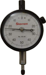 Starrett - 1/4" Range, 0-50-0 Dial Reading, 0.001" Graduation Dial Drop Indicator - 2-1/4" Dial, 0.1" Range per Revolution, Revolution Counter - Exact Tool & Supply