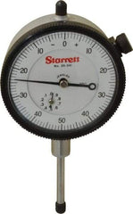 Starrett - 1" Range, 0-50-0 Dial Reading, 0.001" Graduation Dial Drop Indicator - 2-1/4" Dial, 0.1" Range per Revolution, Revolution Counter - Exact Tool & Supply
