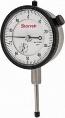 Starrett - 1" Range, 0-100 Dial Reading, 0.001" Graduation Dial Drop Indicator - 2-1/4" Dial, 0.1" Range per Revolution, Revolution Counter - Exact Tool & Supply