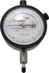 Starrett - 0.2" Range, 0-10 Dial Reading, 0.0001" Graduation Dial Drop Indicator - 2-1/4" Dial, 0.01" Range per Revolution, Revolution Counter - Exact Tool & Supply