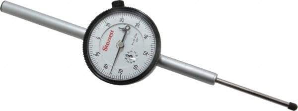 Starrett - 2" Range, 0-100 Dial Reading, 0.001" Graduation Dial Drop Indicator - 2-1/4" Dial, 0.1" Range per Revolution, Revolution Counter - Exact Tool & Supply