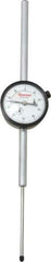 Starrett - 3" Range, 0-100 Dial Reading, 0.001" Graduation Dial Drop Indicator - 2-1/4" Dial, 0.1" Range per Revolution, Revolution Counter - Exact Tool & Supply