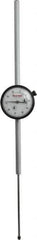 Starrett - 4" Range, 0-100 Dial Reading, 0.001" Graduation Dial Drop Indicator - 2-1/4" Dial, 0.1" Range per Revolution, Revolution Counter - Exact Tool & Supply