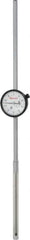 Starrett - 5" Range, 0-100 Dial Reading, 0.001" Graduation Dial Drop Indicator - 2-1/4" Dial, 0.1" Range per Revolution, Revolution Counter - Exact Tool & Supply