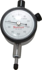 Starrett - 1/4" Range, 0-50-0 Dial Reading, 0.001" Graduation Dial Drop Indicator - 1-11/16" Dial, 0.1" Range per Revolution, Revolution Counter - Exact Tool & Supply