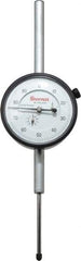 Starrett - 2" Range, 0-100 Dial Reading, 0.001" Graduation Dial Drop Indicator - 2-3/4" Dial, 0.1" Range per Revolution - Exact Tool & Supply