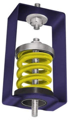 Mason Ind. - 300 to 400 Lb Capacity, 0.75 to 1" Deflection, HSA, Vibration Control Hanger - 2-3/4" Long x 3-3/4" Wide x 5-3/4" High x 2-3/4" Deep, 5/8" Max Rod Diam, 4" Lower Rod Penetration, Green - Exact Tool & Supply