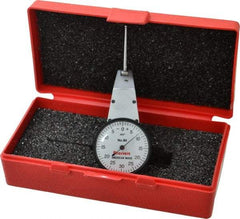 Starrett - 0.06 Inch Range, 0.001 Inch Dial Graduation, Horizontal Dial Test Indicator - 1-3/8 Inch White Dial, 0-30-0 Dial Reading - Exact Tool & Supply