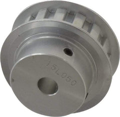 Power Drive - 15 Tooth, 3/8" Inside x 1.76" Outside Diam, Hub & Flange Timing Belt Pulley - 1/2" Belt Width, 1.79" Pitch Diam, 0.719" Face Width, Aluminum - Exact Tool & Supply