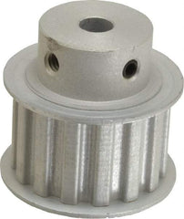 Power Drive - 15 Tooth, 3/8" Inside x 1.76" Outside Diam, Hub & Flange Timing Belt Pulley - 1" Belt Width, 1.79" Pitch Diam, 1-1/4" Face Width, Aluminum - Exact Tool & Supply