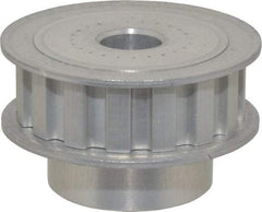 Power Drive - 16 Tooth, 1/2" Inside x 1.88" Outside Diam, Hub & Flange Timing Belt Pulley - 1/2" Belt Width, 1.91" Pitch Diam, 0.719" Face Width, Aluminum - Exact Tool & Supply