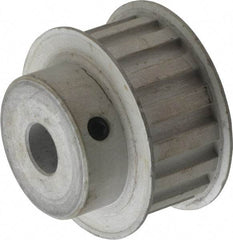 Power Drive - 16 Tooth, 1/2" Inside x 1.88" Outside Diam, Hub & Flange Timing Belt Pulley - 3/4" Belt Width, 1.91" Pitch Diam, 1" Face Width, Aluminum - Exact Tool & Supply