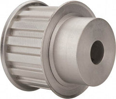 Power Drive - 16 Tooth, 1/2" Inside x 1.88" Outside Diam, Hub & Flange Timing Belt Pulley - 1" Belt Width, 1.91" Pitch Diam, 1-1/4" Face Width, Aluminum - Exact Tool & Supply