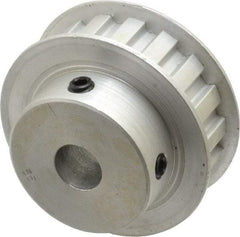Power Drive - 17 Tooth, 1/2" Inside x 2" Outside Diam, Hub & Flange Timing Belt Pulley - 1/2" Belt Width, 2.029" Pitch Diam, 0.719" Face Width, Aluminum - Exact Tool & Supply