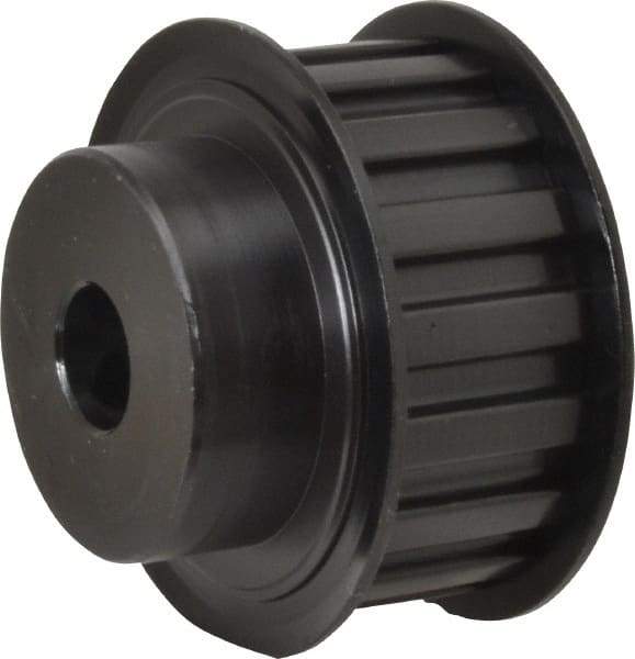 Power Drive - 17 Tooth, 1/2" Inside x 2" Outside Diam, Hub & Flange Timing Belt Pulley - 3/4" Belt Width, 2.029" Pitch Diam, 1" Face Width, Aluminum - Exact Tool & Supply