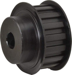 Power Drive - 17 Tooth, 1/2" Inside x 2" Outside Diam, Hub & Flange Timing Belt Pulley - 3/4" Belt Width, 2.029" Pitch Diam, 1" Face Width, Aluminum - Exact Tool & Supply