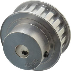 Power Drive - 18 Tooth, 1/2" Inside x 2.119" Outside Diam, Hub & Flange Timing Belt Pulley - 3/4" Belt Width, 2.149" Pitch Diam, 1" Face Width, Aluminum - Exact Tool & Supply