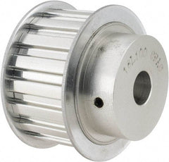 Power Drive - 18 Tooth, 1/2" Inside x 2.119" Outside Diam, Hub & Flange Timing Belt Pulley - 1" Belt Width, 2.149" Pitch Diam, 1-1/4" Face Width, Aluminum - Exact Tool & Supply